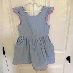 Gap Kids Blue Dress with Pink Polka Dots size Small